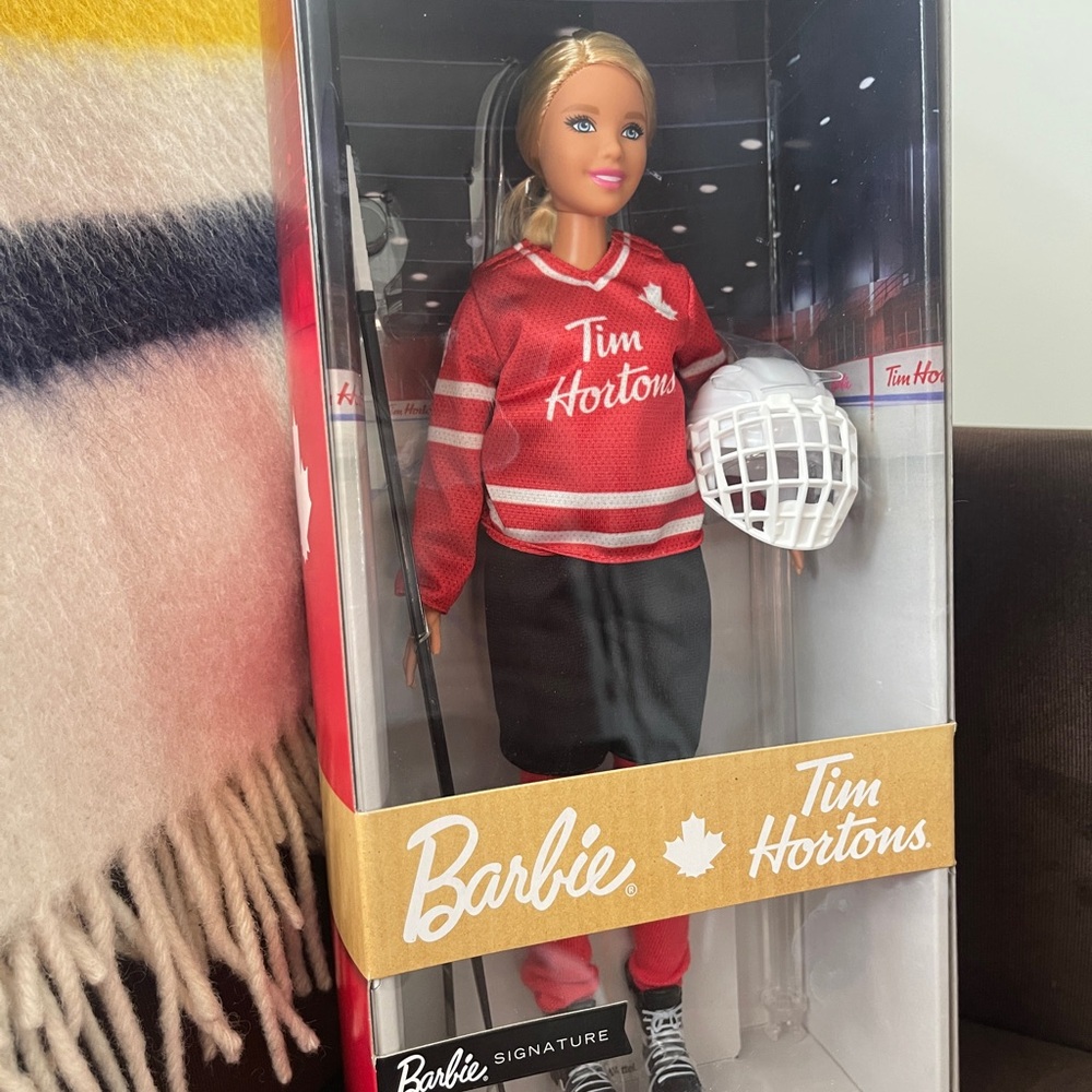 Tim Hortons Barbie Doll in Red Hockey Jersey